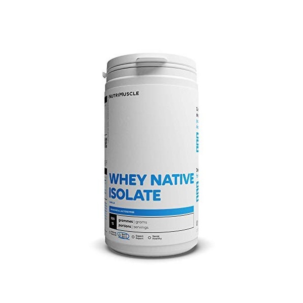 Isolat De Whey Native Low Lactose| 90% de protéines • Lait français • Prise de Muscle • Musculation & Fitness | Nutrimuscle |