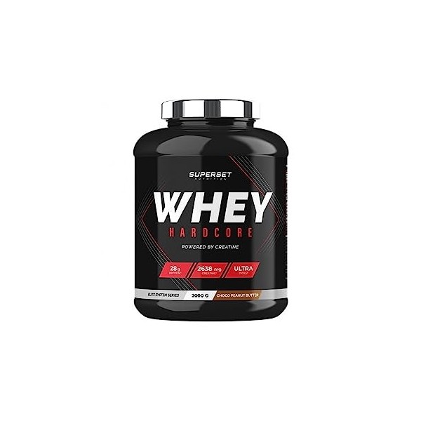 Superset Nutrition | Whey Hardcore 2kg | Whey protéine | Combo explosif de whey et créatine