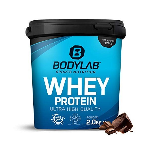 Bodylab24 Whey Protein Powder Vanille 2kg, pour des muscles plus forts, protéine de lactosérum peut favoriser la construction