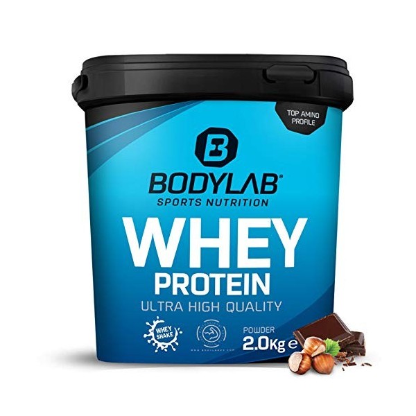 Bodylab24 Whey Protein Powder Vanille 2kg, pour des muscles plus forts, protéine de lactosérum peut favoriser la construction...