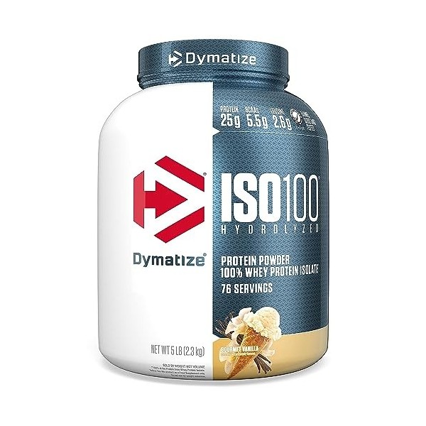 Dymatize Nutrition ISO-100 Complément Alimentaire Vanille Gourment 2,27 kg