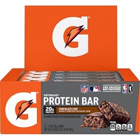 Gatorade Whey Protein Recover Bars, Chocolate Chip, 2.8 ounce bars 12 Count 