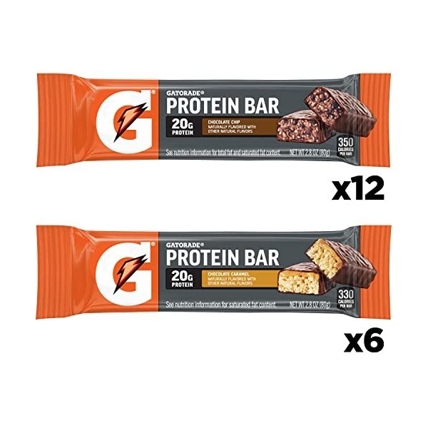 Gatorade Whey Protein Recover Bars, Chocolate Chip, 2.8 ounce bars 12 Count 