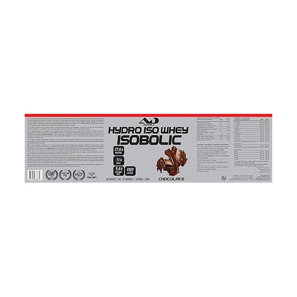 Whey Protein Isolate | Musculation Prise De Masse Pour Développement Musculaire | Hydro Iso Whey Isobolic | 1 Kg | Chocolate 