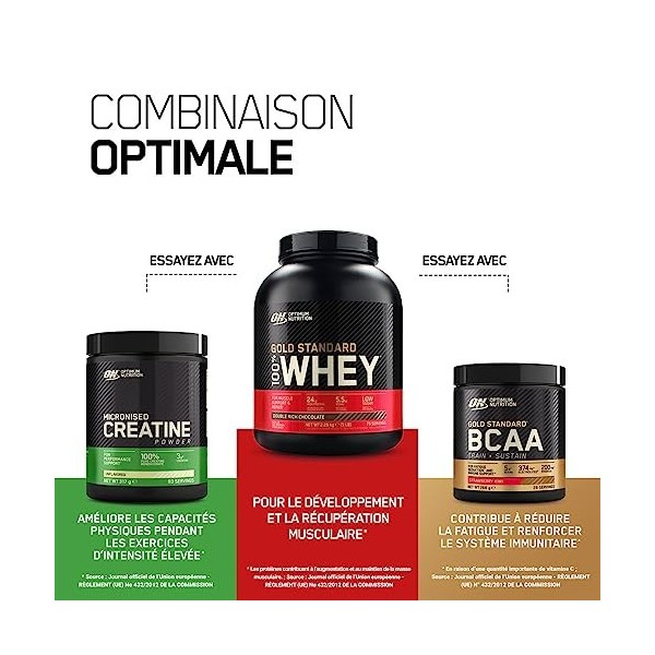 Optimum Nutrition Gold Standard 100% Whey, Poudre de Protéines pour Construction et Récupération Musculaire, avec Glutamine e