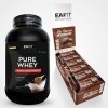 EAFIT, LOT PRISE DE MASSE, Pure whey double chocolat 2,2kg & Barres Protéinées,Prise de muscle, Prise de masse, Apport de pro