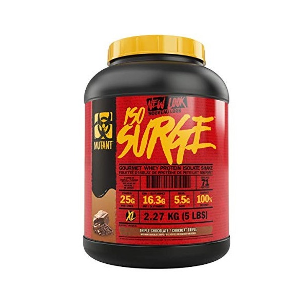 Mutant Iso Surge Cookies & Cream Protéine Whey triple chocolat, 2.27 kg 