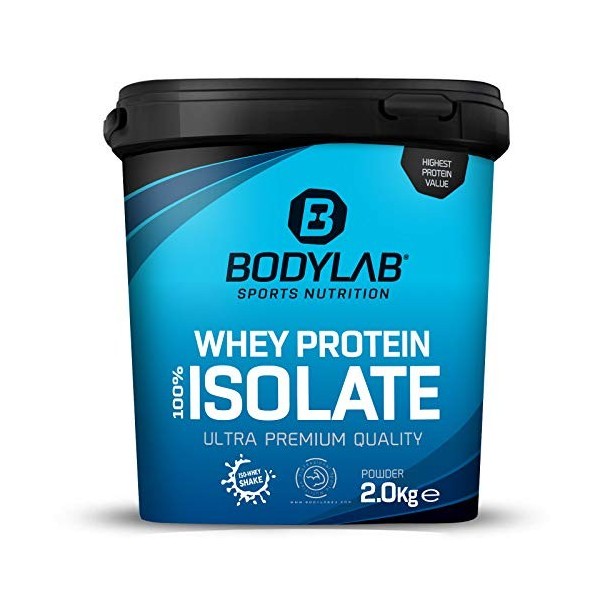 Isolat de protéine de lactosérum de Bodylab24 2 kg | Poudre protéinée 100% isolat de lactosérum | Développement musculaire | ...