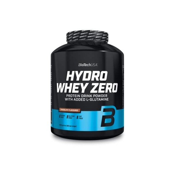 BioTechUSA Hydro Whey Zero, boisson en poudre avec complexe protéique de lactosérum, acides aminés supplémentaires, sans glut