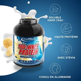 IronMaxx 100% Whey Protein - Protéines de Lactosérum en poudre, hydrosolubles - Goût Banane et Yaourt - 1 x boîte de 2,35 kg