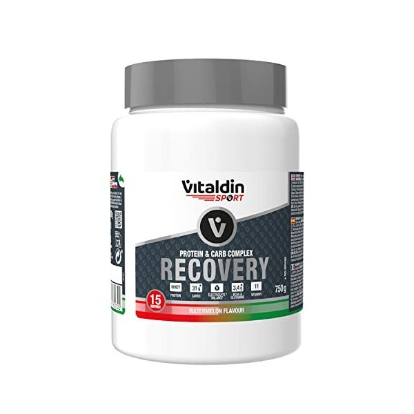 VITALDIN SPORT Protein & Carb Complex Recovery – Boisson en Poudre avec Whey Protein, Glucides, Électrolytes, BCAA, Glutamine