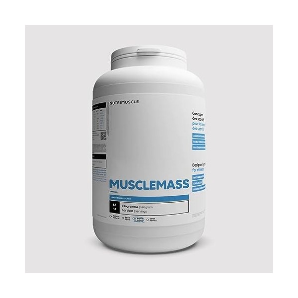 Musclemasse - Hard Gainer | Whey protéine - Maltodextrine - Dextroxe | Prise de masse & Musculation | Nutrimuscle | 1.8 Kg Va