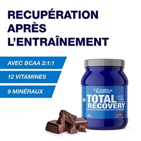 Victory Endurance Total Recovery. Goût Chocolat. 750g. Poudre Préparation Boisson Recuperation Post-Entraînement. Enrichie en