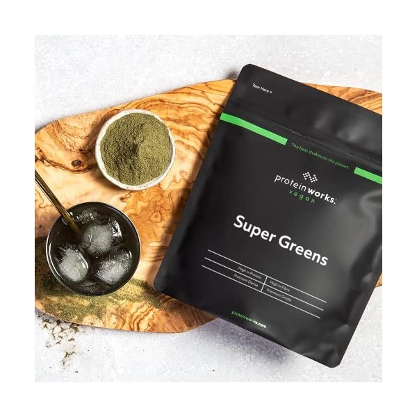 Poudre Super Greens | Shake détox riche en nutriments | Soutient le système immunitaire | 100% végétal | THE PROTEIN WORKS | 