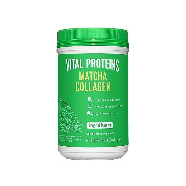 Vital Proteins Matcha Collagen - Peptides de collagène - Thé Matcha - Antioxydant - Beauté de la Peau, Cheveux et Ongles - Bo