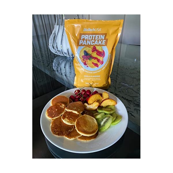 BioTechUSA Protein Pancake, Poudre pour la préparation de crêpes riche en protéines avec édulcorant, sans sucres ajoutés, 100