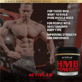 Activlab HMB Poudre 200g | 80 portions | Construire du muscle, anabolisant | Anticatabolique, synthèse des protéines | Arôme 