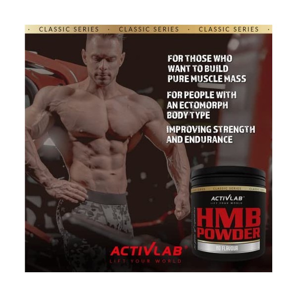 Activlab HMB Poudre 200g | 80 portions | Construire du muscle, anabolisant | Anticatabolique, synthèse des protéines | Arôme 