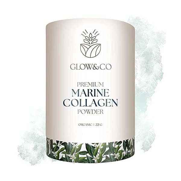 Glow&Co Premium Marine Collagen Peptide granulés poudre fine plus 10g de protéines de haute qualité et 18+ acides aminés de p