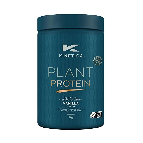 Kinetica Plant Protein 1kg, végétalien, 23g de protéines par portion, 33 portions. Vanille 