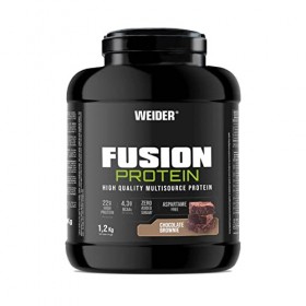 Weider Fusion Protein 1,2kg Goût Chocolat Brownie. Formule Complète avec 4 Sources de Protéines de Qualité, Animales & Végé