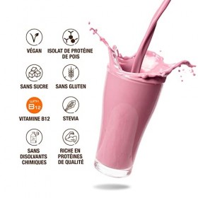 Weider Vegan Protein 750g Goût Fraise. Protéines 100% Vegetal 23g/dose, Pois Isolat Pisane & Riz. Avec Vitamine B12 & Ste