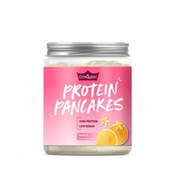 GymQueen Protein Pancake Mix Vanille 500g, mélange pour crêpes riche en protéines, poudre pour crêpes pour ta portion supplém
