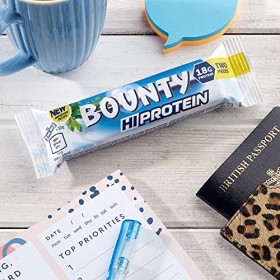 Bounty Hi Protein Bar 12 x 52g , High Protein Energy Snack with Milk Chocolate and Coconut, 18g Protein