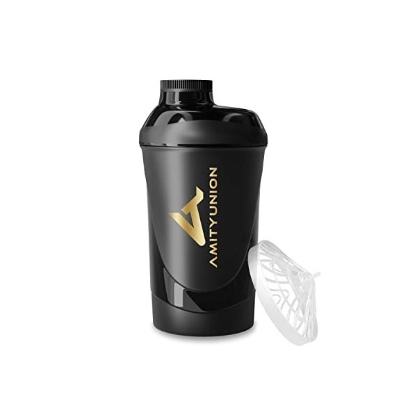 Protein Shaker Protein Shake Deluxe 800 ml - shaker protéiné étanche, sans BPA avec tamis et tartre pour les shakes crémeux d