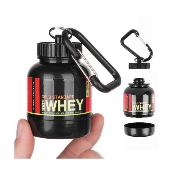 LE GARAGE Porte-clé protéine Whey portable 100 ml Mini récipient pour transporter des suppléments de boisson en poudre. Conte