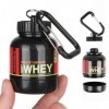 LE GARAGE Porte-clé protéine Whey portable 100 ml Mini récipient pour transporter des suppléments de boisson en poudre. Conte