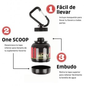 LE GARAGE Porte-clé protéine Whey portable 100 ml Mini récipient pour transporter des suppléments de boisson en poudre. Conte