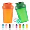 YAYAYOUNG Lot de 2 bouteilles shaker protéinées et shaker de 400 ml avec boules de fouet, sans plastique BPA blanc + rose 