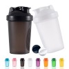 YAYAYOUNG Lot de 2 bouteilles shaker protéinées et shaker de 400 ml avec boules de fouet, sans plastique BPA blanc + rose Sh...