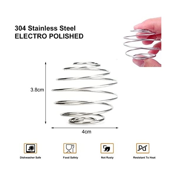 AOMiGT 4 Pièces Boule de mélangeur Inoxydable, Mélangeur de protéine dacier, Boule de Shaker pour mélange de protéines, Bois