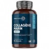 Collagène Marin + Acide Hyaluronique, 90 Gélules, 1455mg - Peptides de Collagène Hydrolysé Type 1- NatiCol, Vitamine C,Zinc &