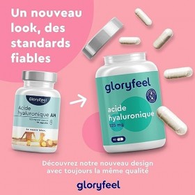 Acide Hyaluronique Pur, Pour la Peau et les Articulations, 500-700 kDa Agit en Profondeur, 525mg Dosage Élevé, 90 Capsules Vé