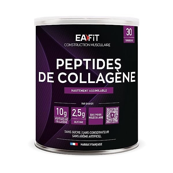 EAFIT | Peptides de Collagène | Bien-être Musculaire et Articulaire | Collagène Bovin | Glycine | Sans sucre, Sans conservate