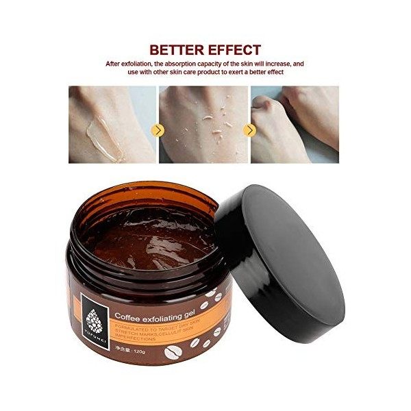 120 g Gel exfoliant au café Crème exfoliante au café pour le visage Visage Main pieds Remover Peaux mortes Hydratant Lissant 