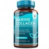 Collagène Marin et Acide Hyaluronique 1000 mg Type 1 avec Vitamine C & E - Hydratation de la Peau - 90 capsules de Collagène 
