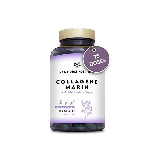 COLLAGENE MARIN Peptan Type 1 avec Acide Hyaluronique, Vitamine C et Magnésium | Soins pour la Peau, Cheveux et des Articulat