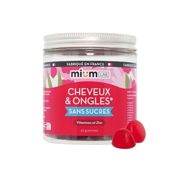 mium LAB - Complément Alimentaire - Acide Hyaluronique sans sucre - 1 Pot : 42 Gummies - belle peau : hydratation, rides, syn