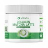 Collagene Matcha Bio Latte, 8500mg collagène Peptan + Thé Matcha 100% Biologique de qualité cérémonielle, Articulations Forte