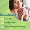 Collagene Matcha Bio Latte, 8500mg collagène Peptan + Thé Matcha 100% Biologique de qualité cérémonielle, Articulations Forte