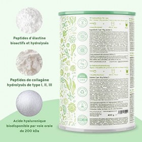 Green Collagen - Collagène, élastine marine, acide hyaluronique - Elixir de beauté riche en nutriments et probiotiques - 400g