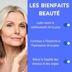 COLLAGENE MARIN PUR + Vitamine A et E |TYPE I et III Biodisponible| SPECIAL PEAU, ANTI-RIDES, ARTICULATIONS | 900 MG | 90 gél