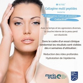 Collagène forme et beauté, marin & bovin, élastine + Acide Hyaluronique - Type 1,3, Pêche responsable, HALAL, avec COLLACTIVE