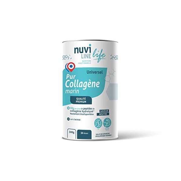 NUVILINE Life - Pur Collagène Marin Universel - Collagène Hydrolysé En Poudre - Muscles, Os & Articulations - Qualité Premium