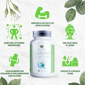 Collagene marin | collagene et acide hyaluronique | 2 MOIS | + CURCUMA + Q10 + Zinc | Articulations et os solides | Peau liss