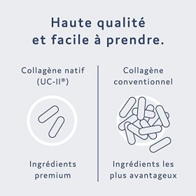 Collagène Natif avec Acide Hyaluronique Magnésium Zinc Vitamine K2 et C - 120 gélules - Complexe de Collagène Natif Premium a